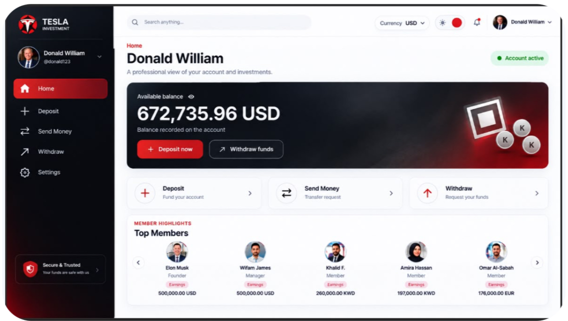 Tesla Investment website