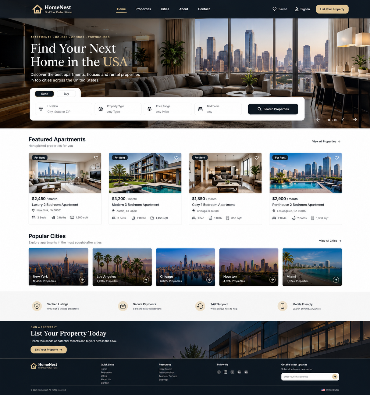 Ready-Made Apartment Rental Website + Owner Admin Panel