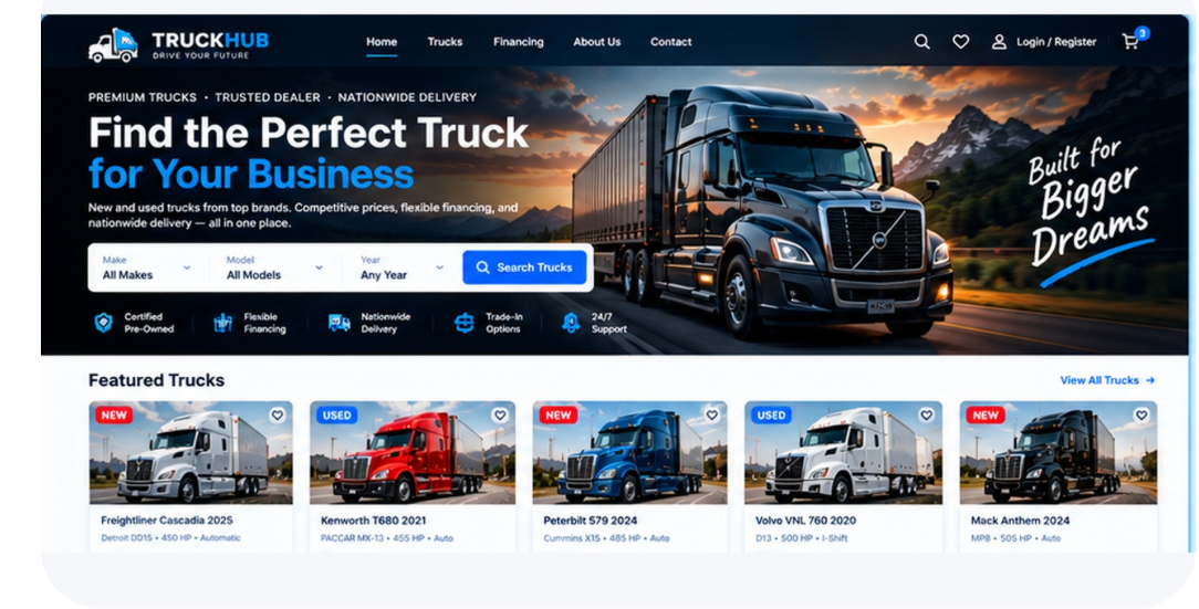 Truck sales website